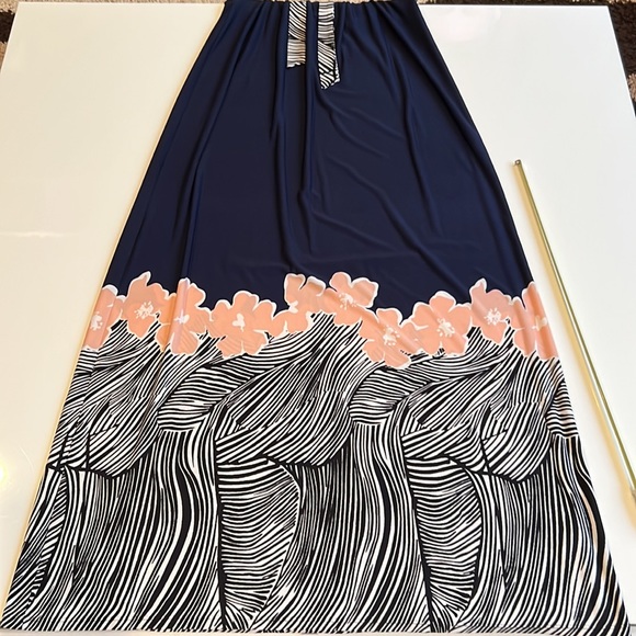 CLEO Maxi dress multicolour navy, pink and white festival/wedding/casual - Picture 6 of 13